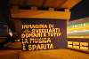 IMAGINE graffiti in Italian made by Bill Drummond under flyover between Mestre and Venice at night: 20 February 2012. Photograph: Tracey Moberly